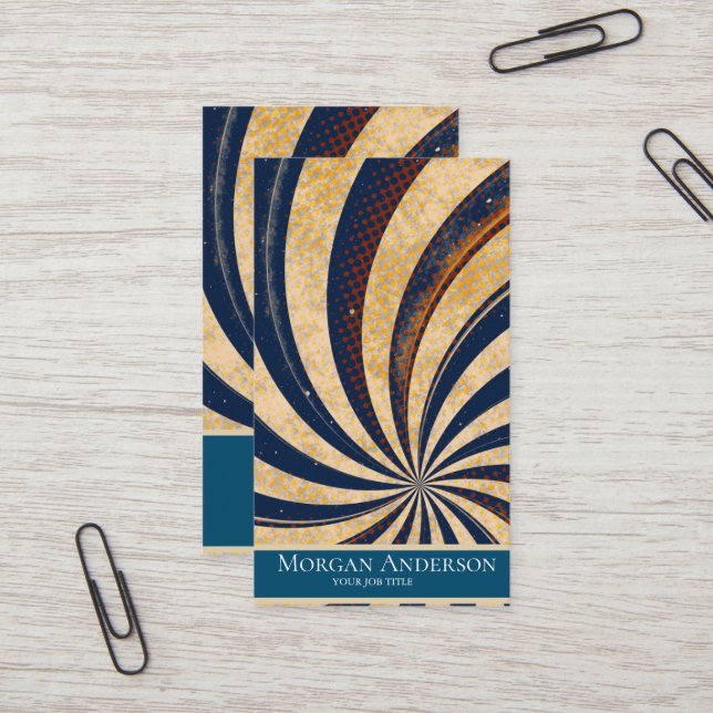 Personalized Retro Vintage Abstract Trendy  Business Card (Front/Back In Situ)
