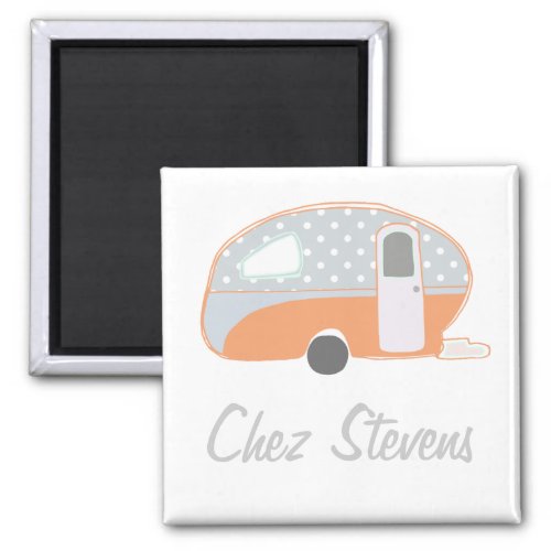 Personalized Retro Vintage Caravan Design Magnets