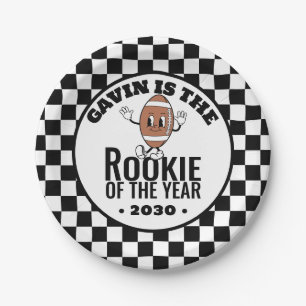 Personalized Retro Vintage Football Birthday Party Paper Plates