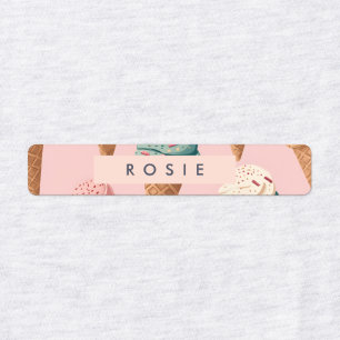 Personalized Retro Vintage Ice Cream Cone Pattern Labels