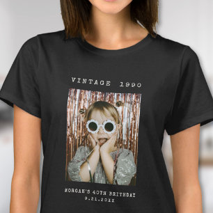 Personalized Retro Vintage Photo Birthday T-Shirt