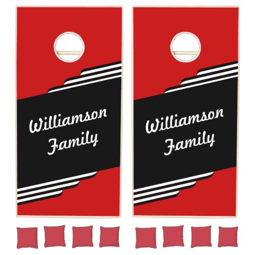 Personalized Retro Vintage Red Black Outdoor Game