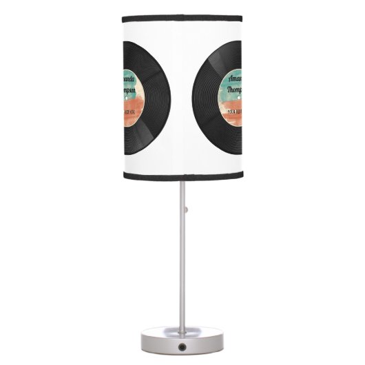 Personalized Retro Vinyl Record Music Album  Table Lamp (Back)
