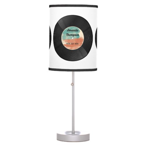 Personalized Retro Vinyl Record Music Album  Table Lamp