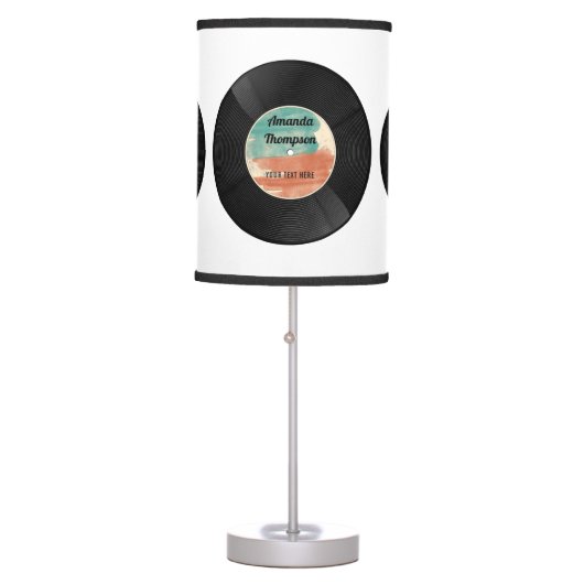 Personalized Retro Vinyl Record Music Album  Table Lamp (Front)