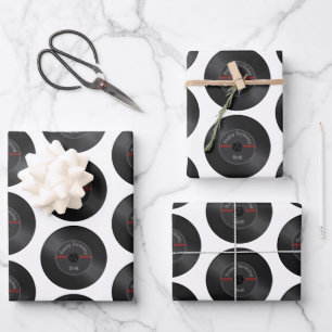 Personalized Retro Vinyl Record Wrapping Paper – V