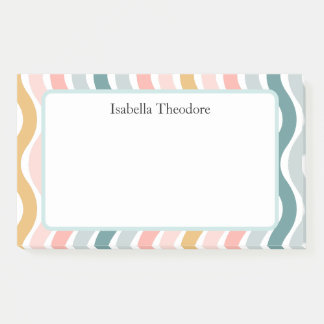 Personalized Retro Wavy Post-it Notes