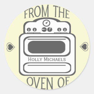 Personalized Retro White Oven Sticker
