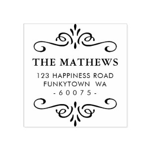 PERSONALIZED RETURN ADDRESS art deco detail Rubber Stamp
