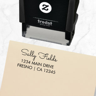 Personalized Return Address Elegant Script Self-inking Stamp