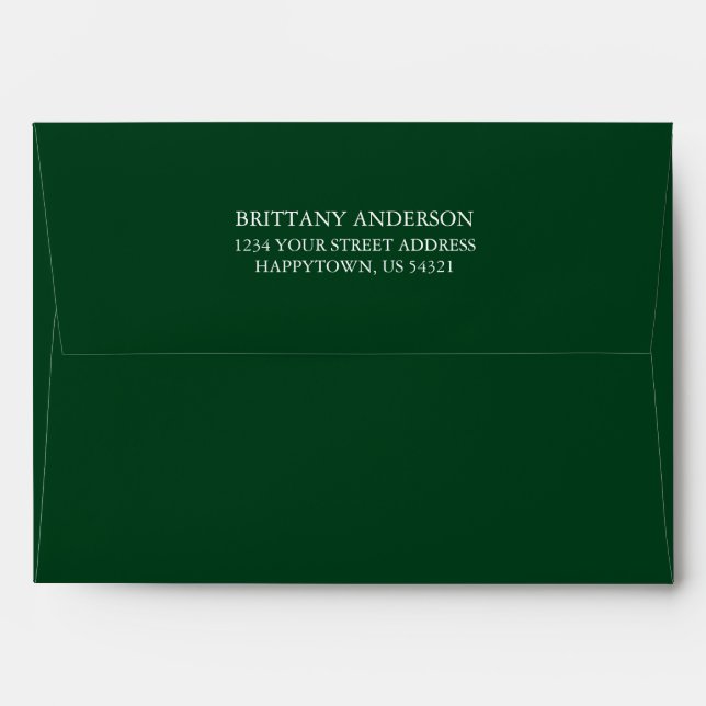 Personalized Return Address Green Invitation Envelope (Back (Top Flap))