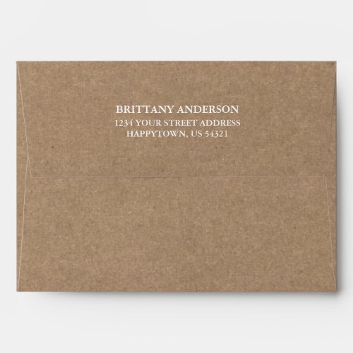 Personalized Return Address Kraft Style Invitation Envelope