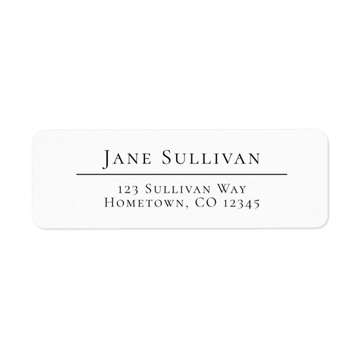 Personalized Return Address Label Classic Style Zazzle