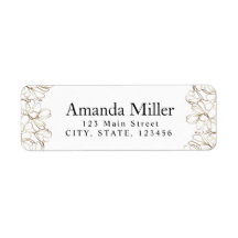 Personalized Return Address Label Gold & White