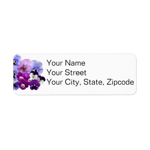 Personalized Return Address Labels with Pansies