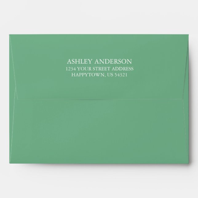 Personalized Return Address Light Green Invitation Envelope (Back (Top Flap))