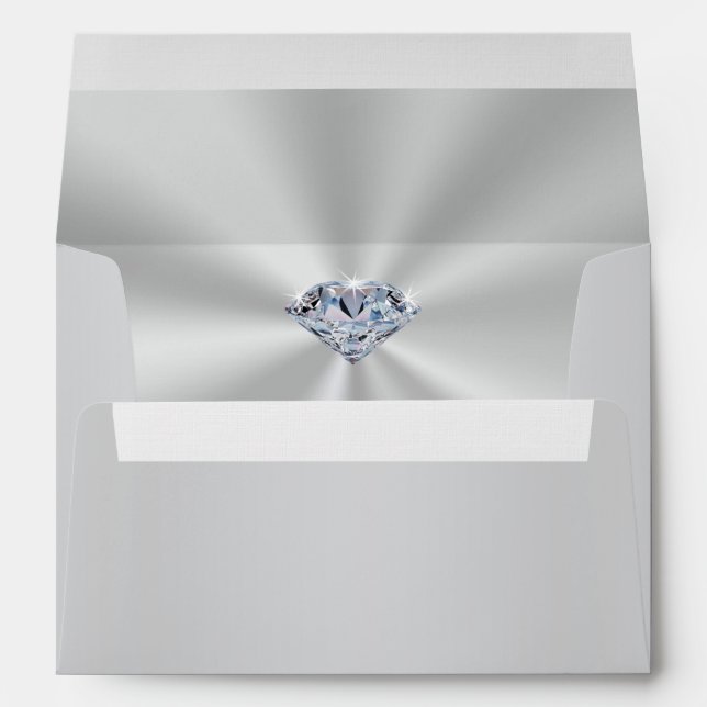 Personalized Return Address on Envelope, Diamond Envelope (Back (Bottom))