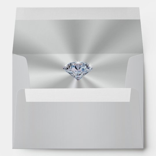 Personalized Return Address on Envelope, Diamond Envelope