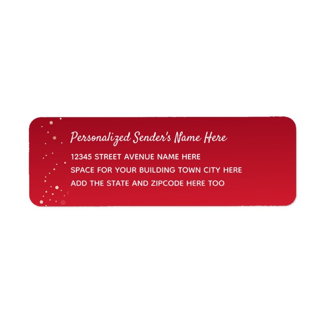 Personalized Return Address Red Label (Front)