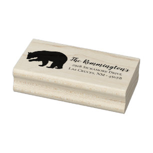 Personalized Return Address Stamp Black Bear