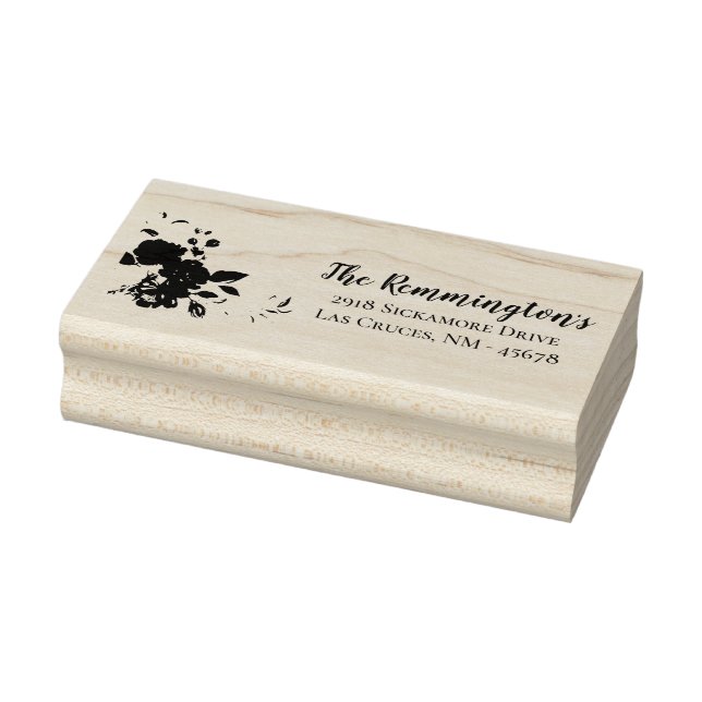 Personalized Return Address Stamp Plum Purple Rose (Stamp)