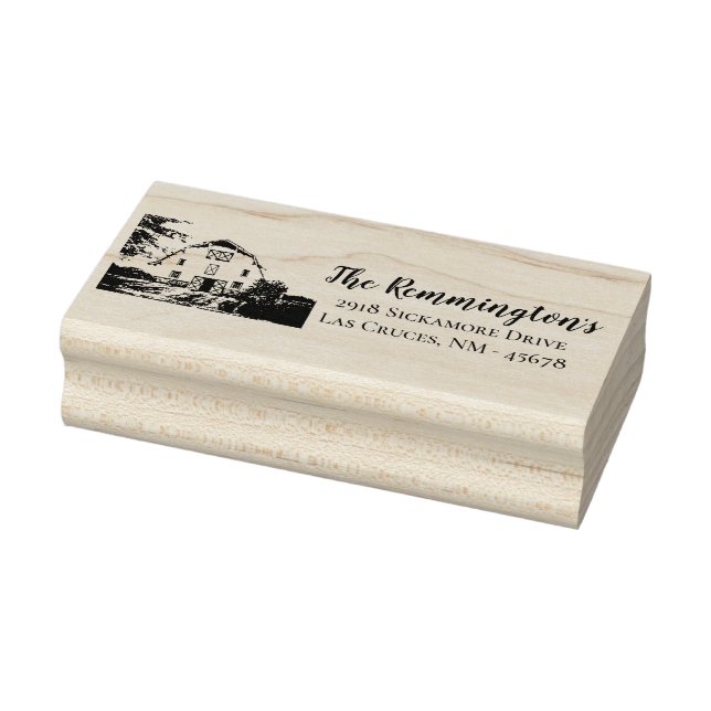 Personalized Return Address Stamp Sunset Barn Coun (Stamp)