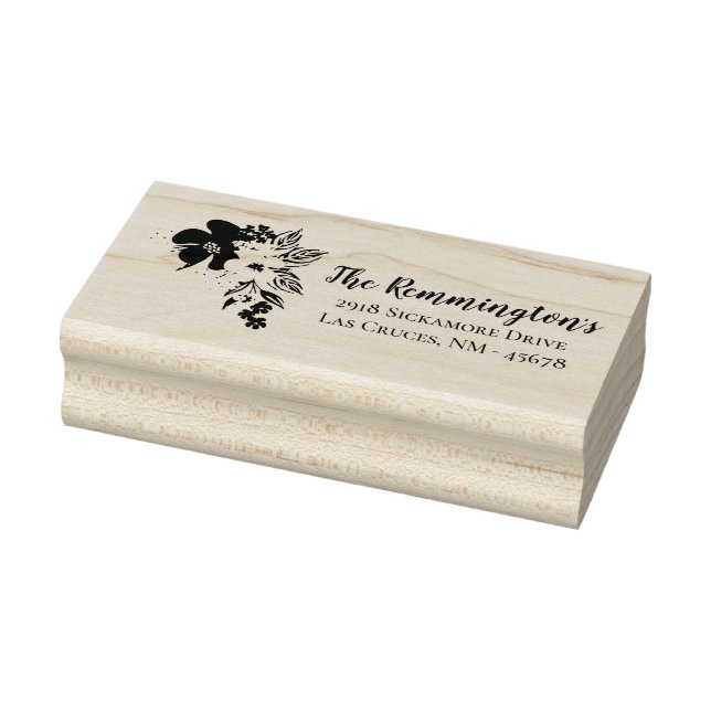 Personalized Return Address Stamp Tropical Flowers (Stamp)