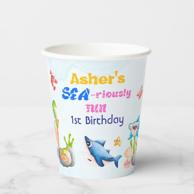 Personalized Reusable Ocean Protector Under Sea Paper Cups (Front)