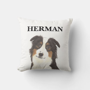 Personalized Reversible Aussie Australian Shepherd Throw Pillow