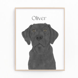 Personalized Reversible Black Labrador Art Photo Print