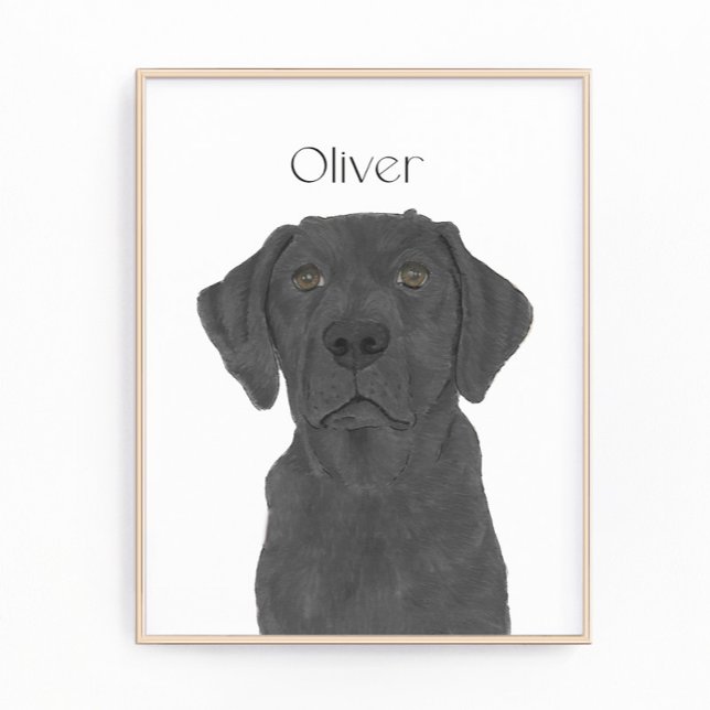 Personalized Reversible Black Labrador Art Photo Print (Creator Uploaded)