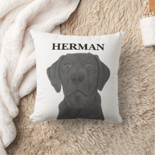 Personalized Reversible Black Labrador Throw Pillow