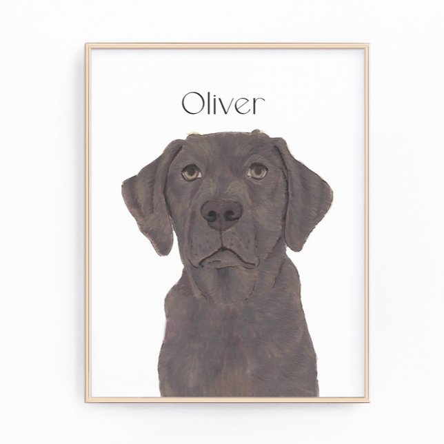 Personalized Reversible Chocolate Labrador Art Photo Print (Creator Uploaded)