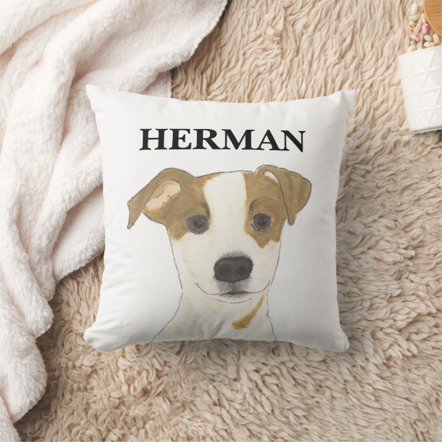 Personalized Reversible Jack Russell Terrier Throw Pillow (Blanket)