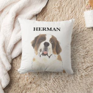 Personalized Reversible St. Bernard Throw Pillow