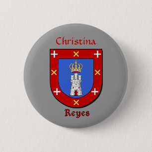 Personalized Reyes Historical Shield Pinback Button