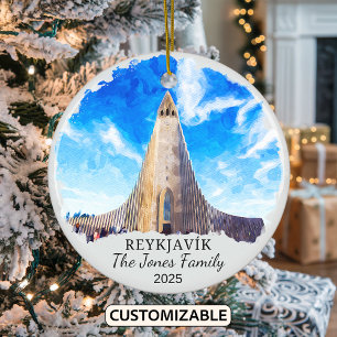 Personalized Reykjavík Ornament, Iceland Ornament