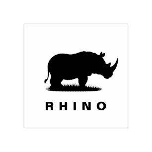 Personalized Rhino Silhouette Rubber Stamp