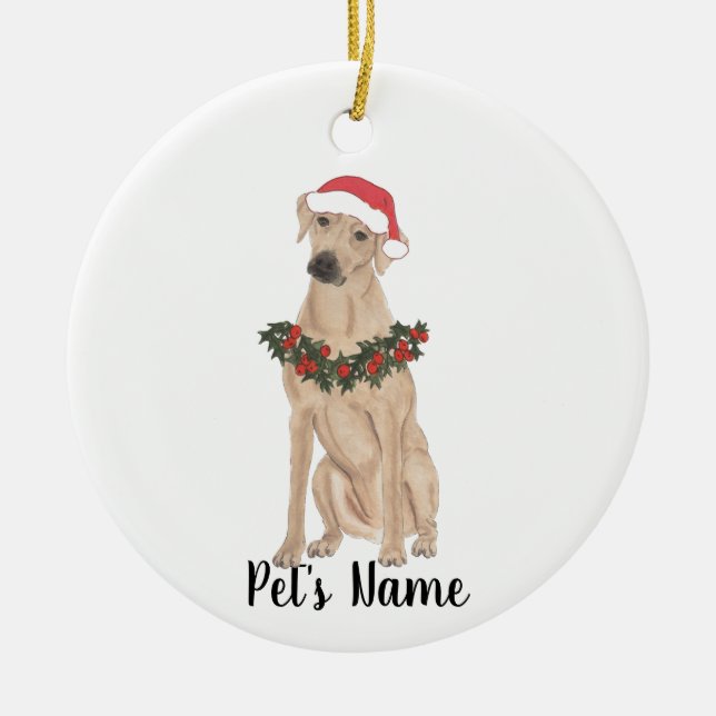 Personalized Rhodesian Ridgeback Ceramic Ornament (Front)