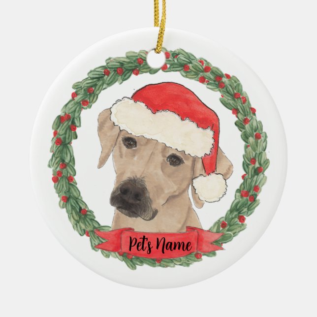 Personalized Rhodesian Ridgeback Ceramic Ornament (Front)