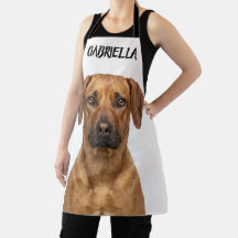 Personalized Rhodesian Ridgeback Dog Photo Apron