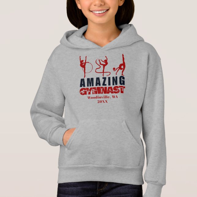Personalized Rhythmic Gymnastic Location Date Name Hoodie (Front)
