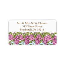 Personalized Ribbon & Roses Floral Address Label