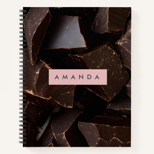 Personalized Rich Chocolate Design Notebook (Front)