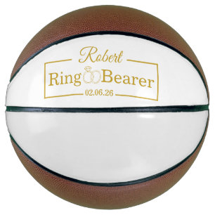 Personalized Ring Bearer Baseball Gift for Groomsm Basketball