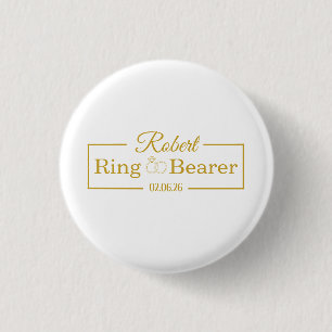 Personalized Ring Bearer Baseball Gift for Groomsm Button