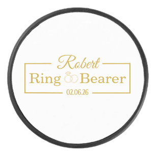 Personalized Ring Bearer Baseball Gift for Groomsm Hockey Puck