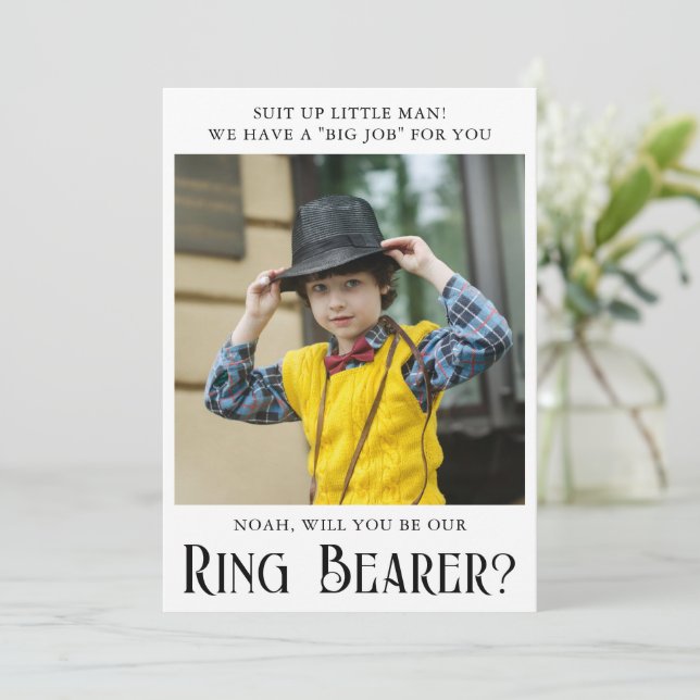 Personalized Ring Bearer Proposal Photo Card (Standing Front)