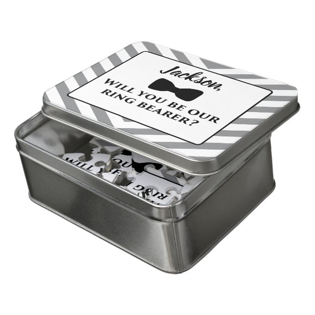 Personalized Ring Bearer Puzzle, Page Boy Proposal Jigsaw Puzzle (Lid Open)