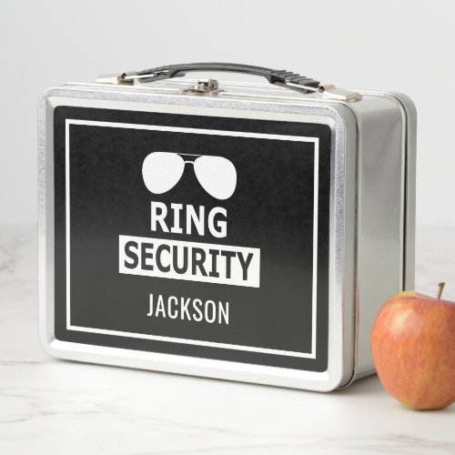 Personalized Ring Bearer Ring Security Briefcase Metal Lunch Box